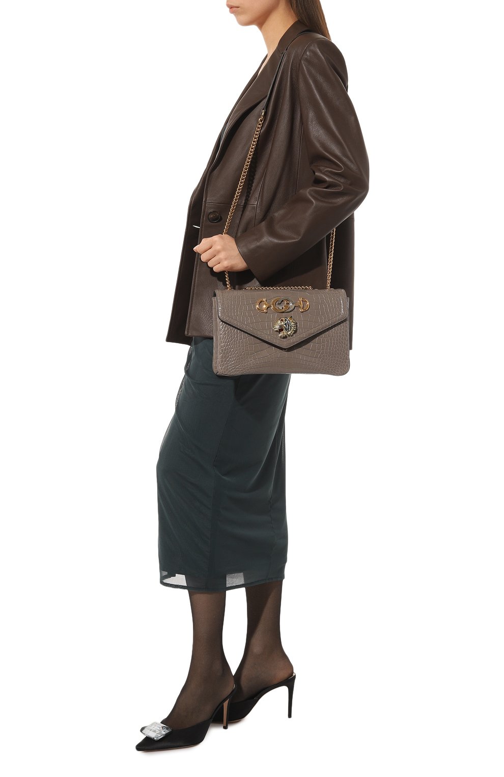 Сумка rajah из кожи аллигатора GUCCI, арт. 537241 EV4AX, фото 7