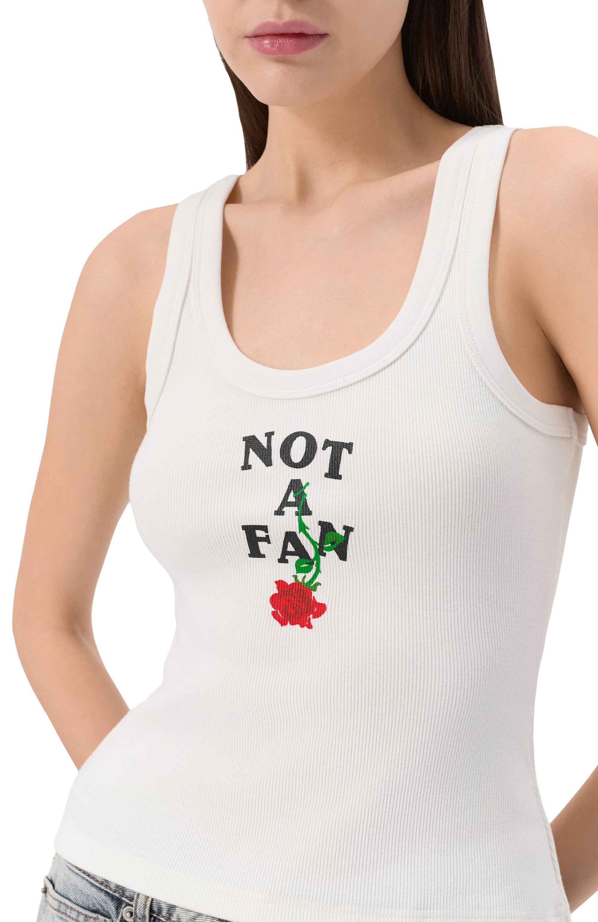 Хлопковая майка SSHEENA, арт. 25SSTAMARA TS25010/WHITE, фото 5