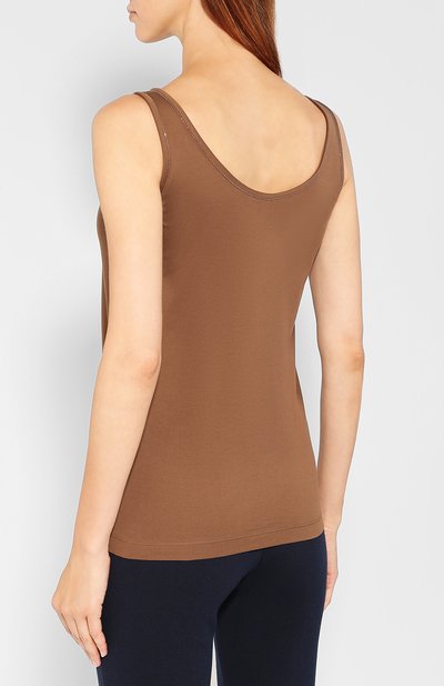 Хлопковый топ BRUNELLO CUCINELLI коричневого цвета по цене 58400 руб., арт. M0045B0332, фото 4 Хлопковый топ BRUNELLO CUCINELLI, арт. M0045B0332, фото 4