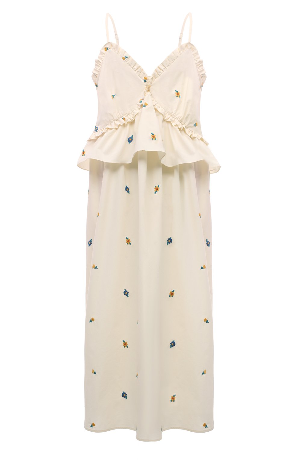 Хлопковое платье LOOM BY RODINA молочного цвета по цене 38600 руб., арт. LBR-SOFI, фото 1 Хлопковое платье LOOM BY RODINA, арт. LBR-SOFI, фото 1