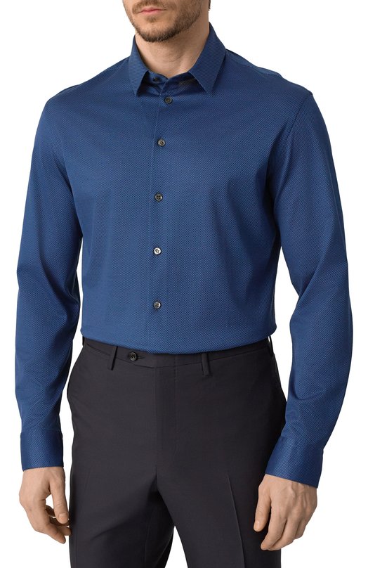 Хлопковая сорочка Giorgio Armani GM000056/TE14817 Синий  GM000056/TE14817 Фото 3