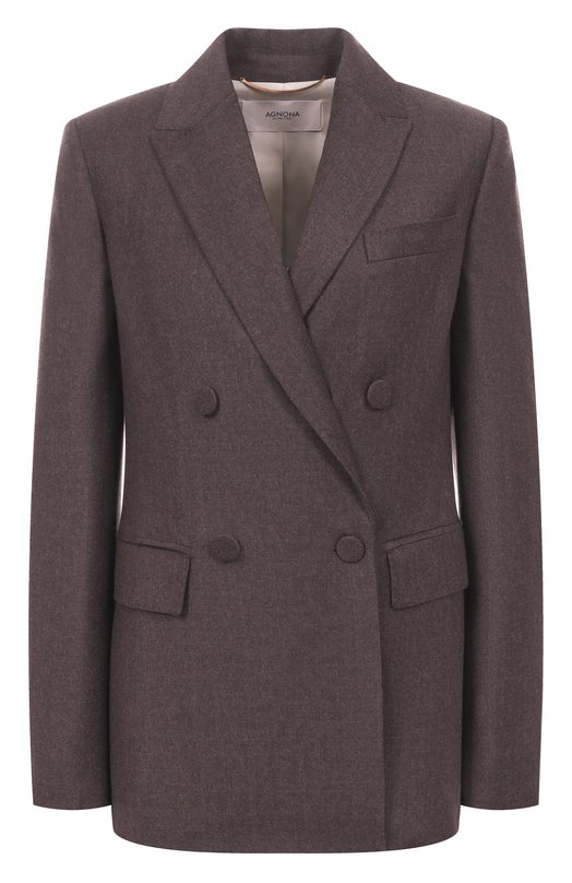 Шерстяной жакет Agnona TX0902E/U1142E Коричневый TX0902E/U1142E