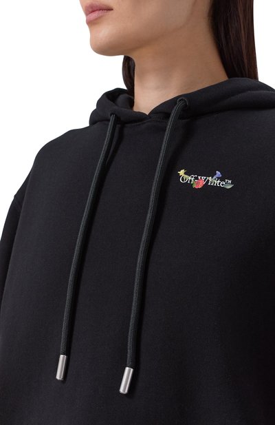 Хлопковое худи OFF-WHITE черного цвета по цене 84950 руб., арт. 0WBB064S25FLE001, фото 5 Хлопковое худи OFF-WHITE, арт. 0WBB064S25FLE001, фото 5