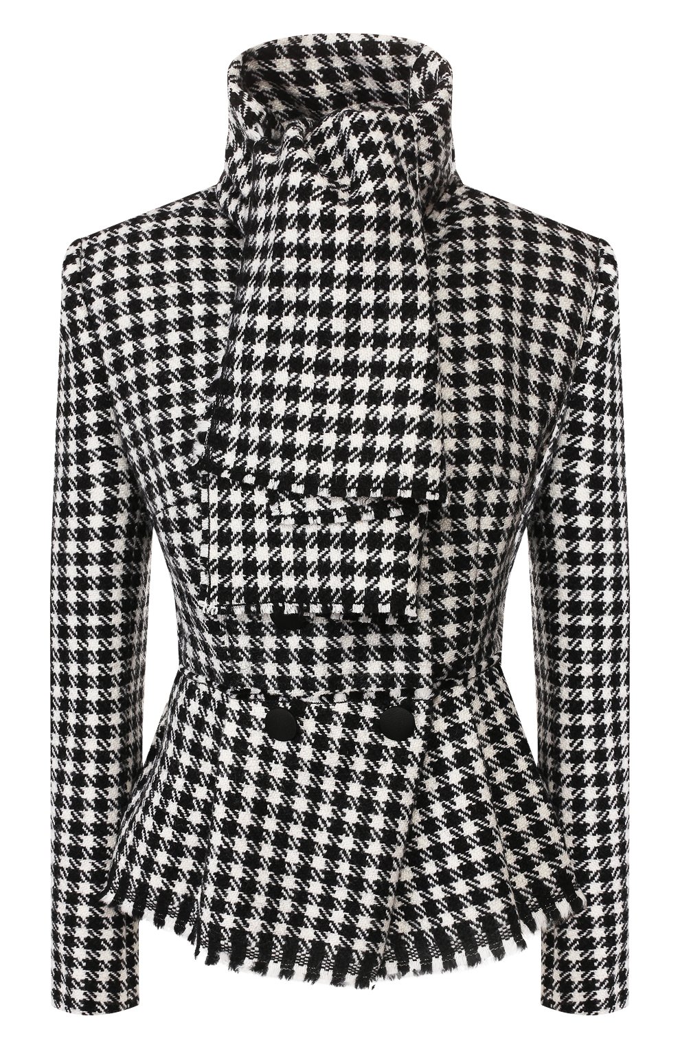 Шерстяной жакет DOLCE & GABBANA черно-белого цвета по цене 354000 руб., арт. F28SXT/FQ2HN, фото 1 Шерстяной жакет DOLCE & GABBANA, арт. F28SXT/FQ2HN, фото 1