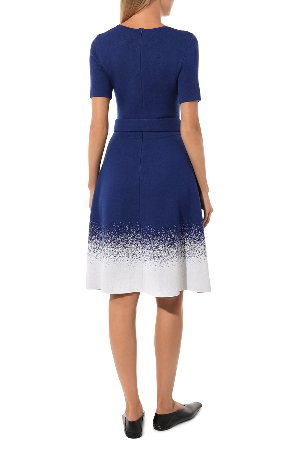 Приталенное платье-миди с поясом и круглым вырезом OSCAR DE LA RENTA, арт. 18RN112DGK, фото 4