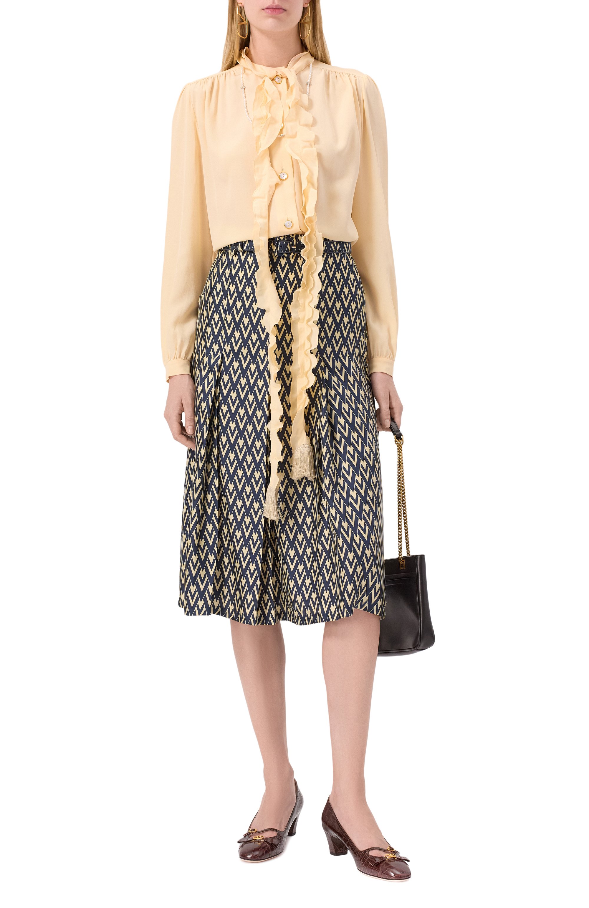 Шелковая юбка VALENTINO, арт. 6B3RACQ090R, фото 2