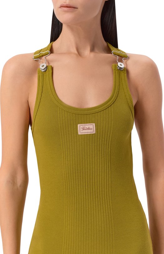 Хлопковое платье Jean Paul Gaultier 26/01-W-DR121/J014 Хаки  26/01-W-DR121/J014 Фото 4