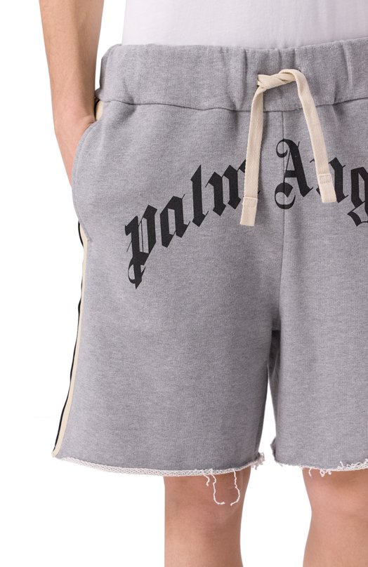 Хлопковые шорты Palm Angels PMCI026F25FLE001 Серый  PMCI026F25FLE001 Фото 5