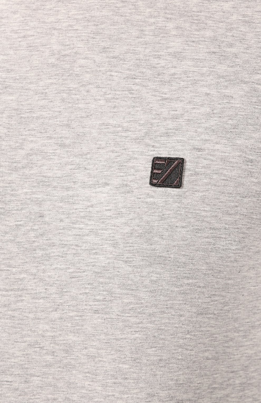 Хлопковая футболка с круглым вырезом ZEGNA светло-серого цвета по цене 11550 руб., арт. N2M200010, фото 5 Хлопковая футболка с круглым вырезом ZEGNA, арт. N2M200010, фото 5