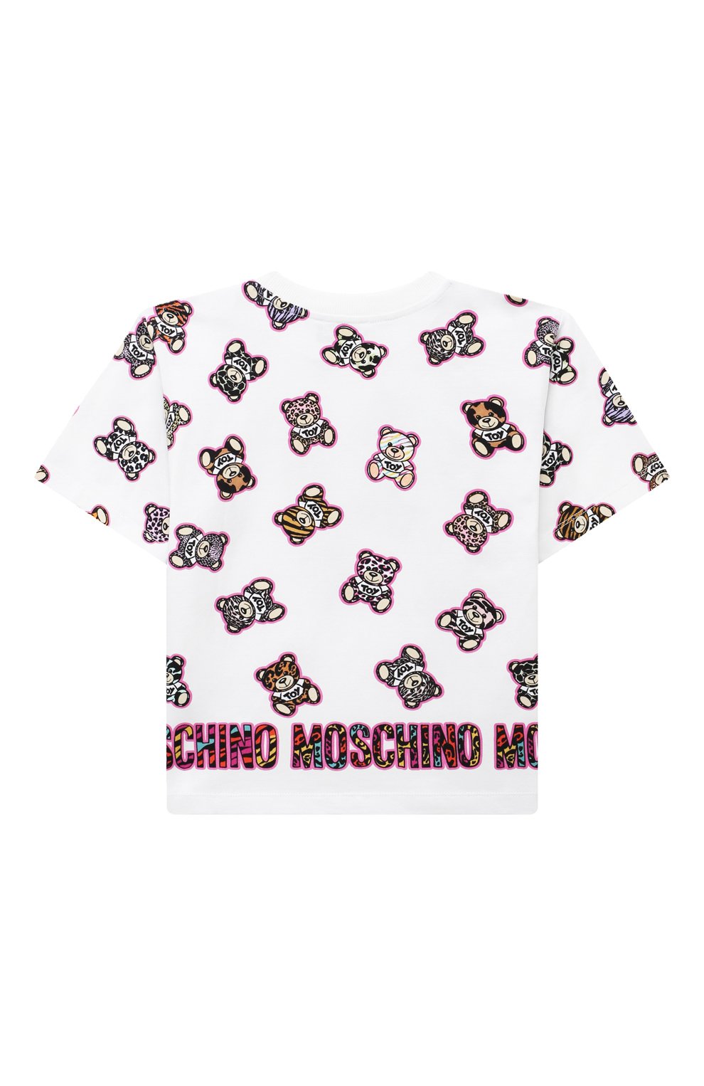 Хлопковая футболка MOSCHINO разноцветного цвета по цене 9855 руб., арт. HAM060/LBBD6/4-8, фото 2 Хлопковая футболка MOSCHINO, арт. HAM060/LBBD6/4-8, фото 2