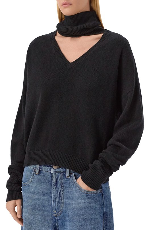 Пуловер из шерсти и кашемира Andrea Ya'aqov 25WMAG82/CASHMERE W00L Чёрный  25WMAG82/CASHMERE W00L Фото 3