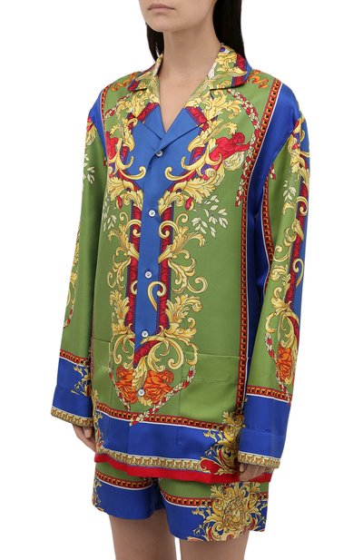 Шелковая рубашка VERSACE разноцветного цвета по цене 151000 руб., арт. 1001525/1A00735, фото 3 Шелковая рубашка VERSACE, арт. 1001525/1A00735, фото 3
