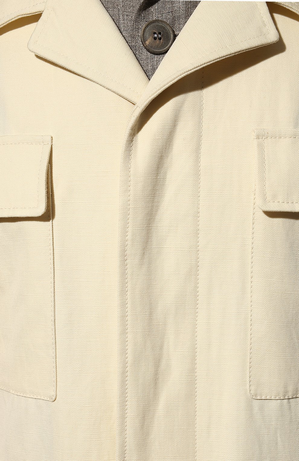 Куртка-рубашка из хлопка и льна LORO PIANA кремового цвета по цене 190000 руб., арт. FAM0384, фото 5 Куртка-рубашка из хлопка и льна LORO PIANA, арт. FAM0384, фото 5