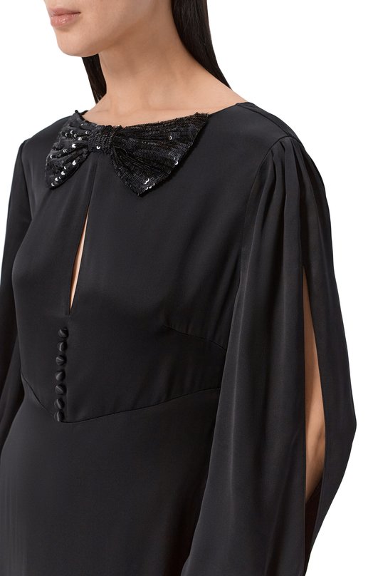 Платье из вискозы Valentino 8B3VDMN0/9VQ Чёрный  8B3VDMN0/9VQ Фото 4