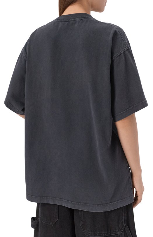 Хлопковая футболка Alexander Wang UCC1261890 Серый  UCC1261890 Фото 4
