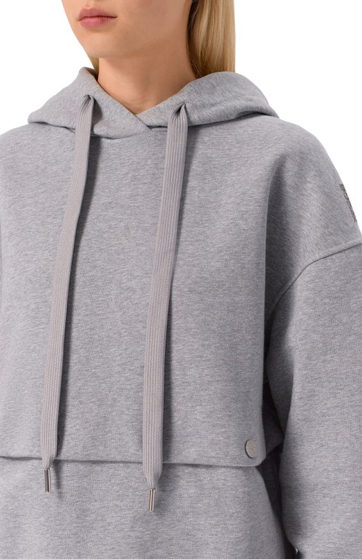 Хлопковое худи Sportmax SAGGI0 Серый  SAGGI0 Фото 5
