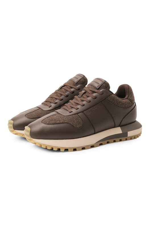 Комбинированные кроссовки Emporio Armani EM002851/AF18013 Коричневый EM002851/AF18013