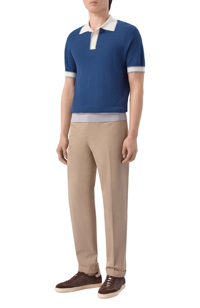 Мужская поло изо льна и хлопка BRIONI, арт. UMR200/PDK22