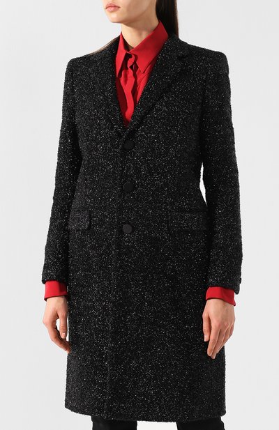Пальто прямого кроя с отложным воротником SAINT LAURENT, арт. 517798/Y827T, фото 3