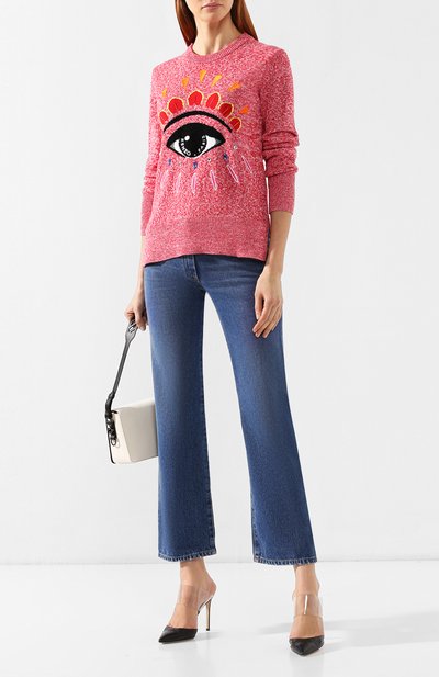 Хлопковый пуловер KENZO розового цвета по цене 42400 руб., арт. 2T05933XD, фото 2 Хлопковый пуловер KENZO, арт. 2T05933XD, фото 2