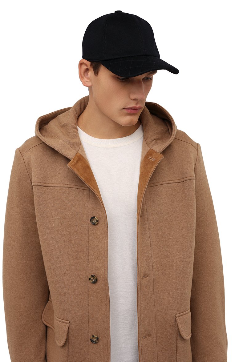Мужская кашемировая бейсболка ZEGNA темно-синего цвета, арт. Z2I04H/B2K | Фото 2 (Материал: Кашемир, Шерсть, Текстиль; Материал сплава: Проставлено; Нос: Не проставлено)