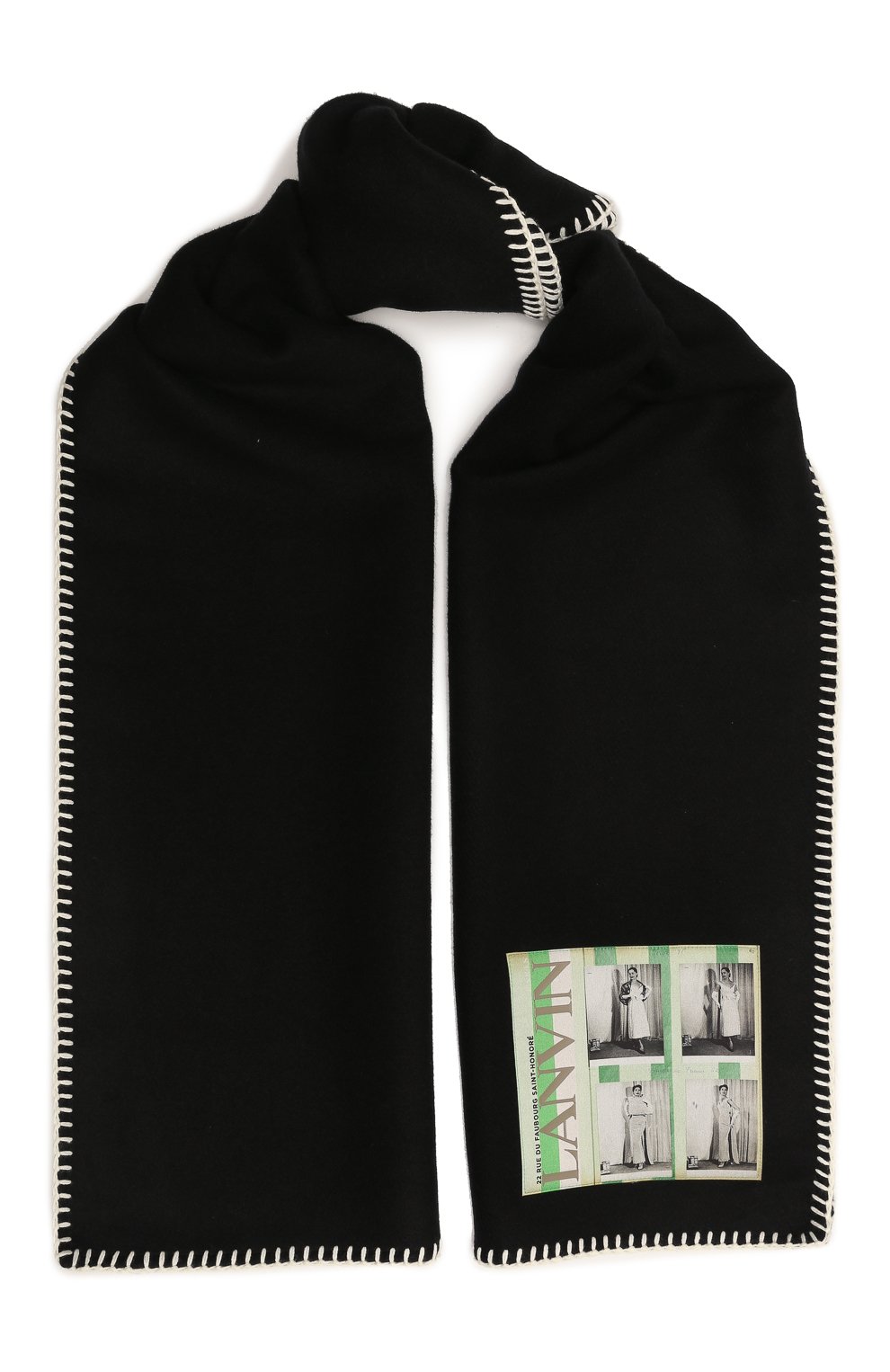 Шарф из шерсти и кашемира LANVIN черного цвета по цене 79950 руб., арт. 6L4520/J5075, фото 1 Шарф из шерсти и кашемира LANVIN, арт. 6L4520/J5075, фото 1