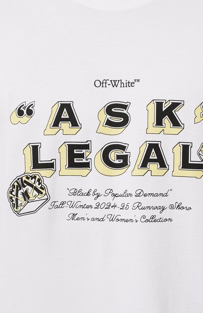 Хлопковая футболка OFF-WHITE, арт. 0MAA120W24JER003, фото 5