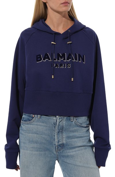 Хлопковое худи BALMAIN, арт. AF1JP030BC07, фото 3