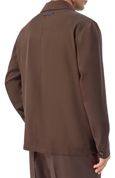 Шелковая куртка BRIONI темно-коричневого цвета по цене 385000 руб., арт. SGR90L/PD43T, фото 4 Шелковая куртка BRIONI, арт. SGR90L/PD43T, фото 4