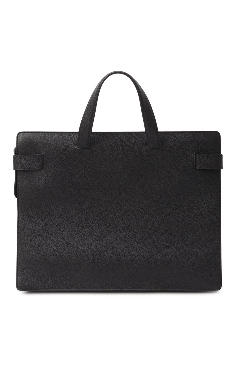 Мужской портфель FERRAGAMO черного цвета, арт. 241258/763935 | Фото 6 (Материал: Натуральная кожа; Размер: large; Сумки-технические: Портфели; Автоматизация ТО: Проставлено; Автоматизация состава: Проставлено)