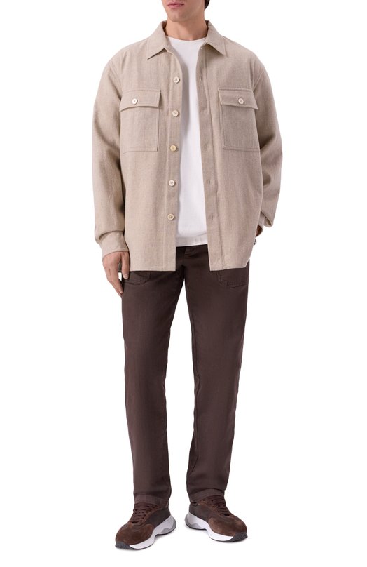 Комбинированные кроссовки Kiton USSA374N0133303 Коричневый  USSA374N0133303 Фото 2