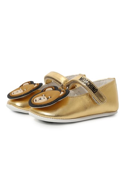 Кожаные пинетки MOSCHINO, арт. 80391/VAR1/15-19