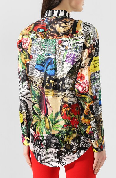 Шелковая рубашка DSQUARED2 разноцветного цвета по цене 56450 руб., арт. S72DL0603/S49864, фото 4 Шелковая рубашка DSQUARED2, арт. S72DL0603/S49864, фото 4