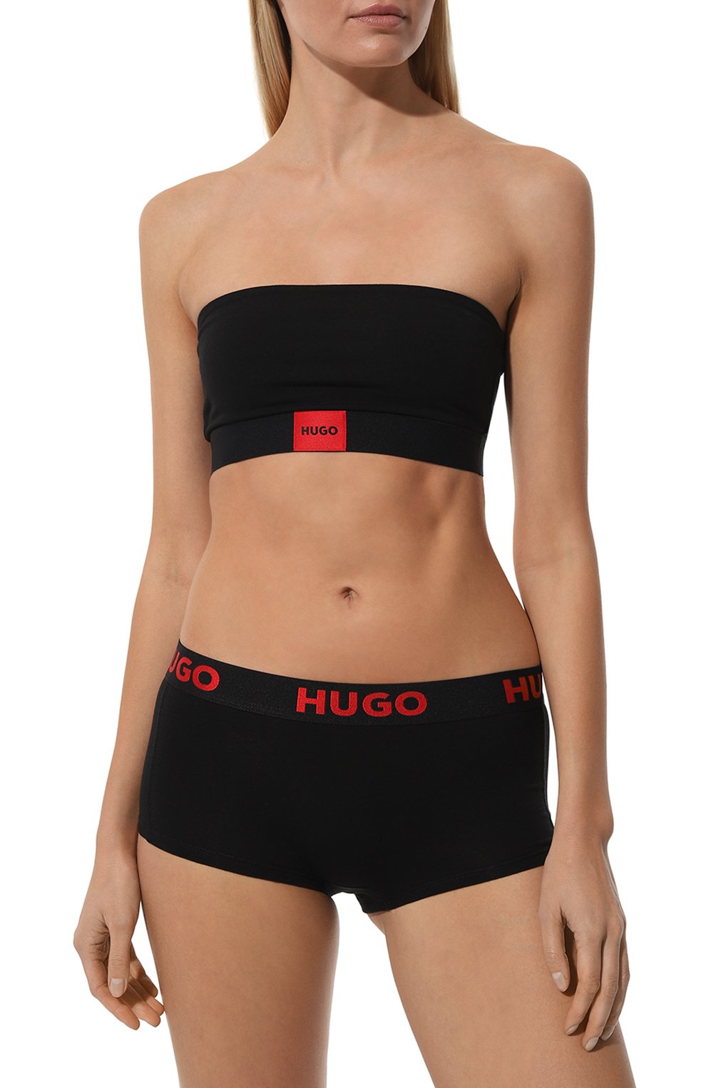 Хлопковые трусы-шорты HUGO черного цвета по цене 2760 руб., арт. 50495818, фото 2 Хлопковые трусы-шорты HUGO, арт. 50495818, фото 2