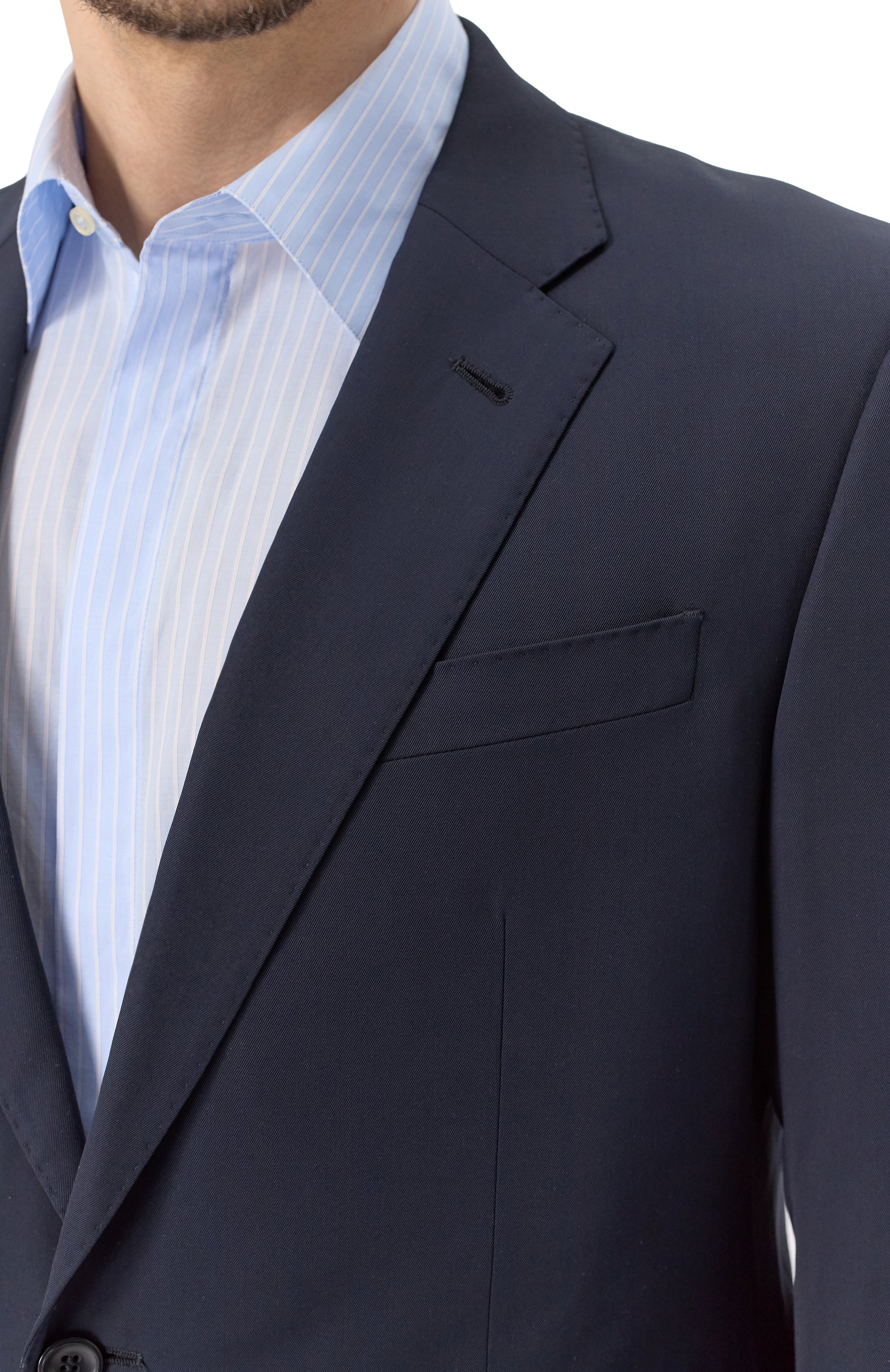 Шерстяной костюм GIORGIO ARMANI темно-синего цвета по цене 188000 руб., арт. 8WGAV001/T0075, фото 8 Шерстяной костюм GIORGIO ARMANI, арт. 8WGAV001/T0075, фото 8
