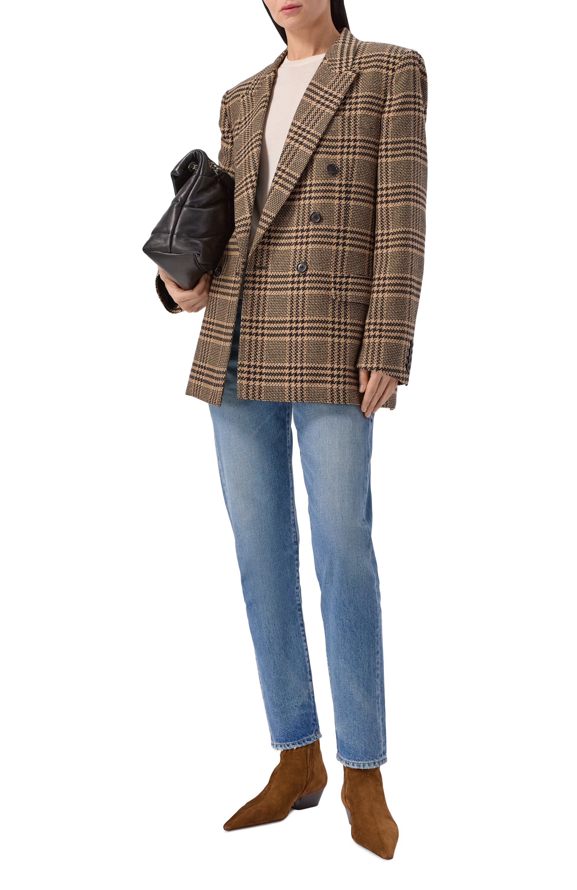 Замшевые ботильоны jill 30 SAINT LAURENT, арт. 850121/27D00, фото 3