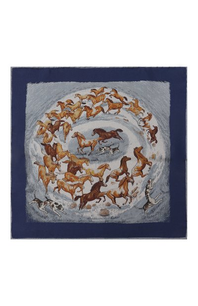 Шелковый платок STEFANO RICCI темно-синего цвета по цене 24800 руб., арт. FZSR17/13710, фото 3 Шелковый платок STEFANO RICCI, арт. FZSR17/13710, фото 3