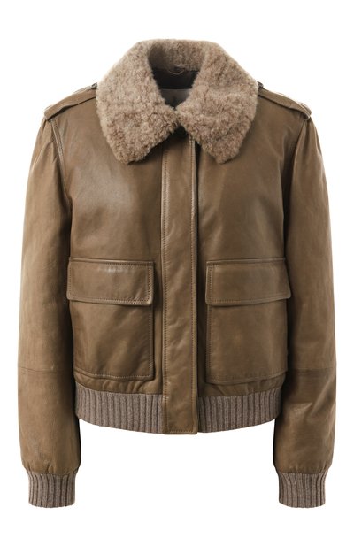 Женский кожаный бомбер BRUNELLO CUCINELLI, арт. MPN0C7416P