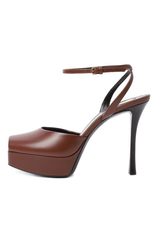 Кожаные босоножки La Scandale Saint Laurent 823500/AACSQ Коричневый  823500/AACSQ Фото 4