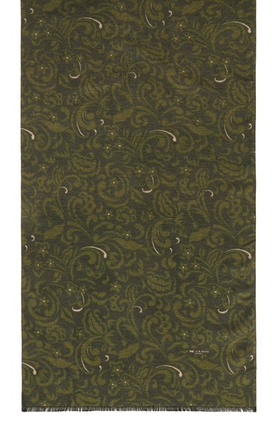 Шелковый шарф KITON хаки цвета по цене 55550 руб., арт. USCIACK0280F18, фото 3 Шелковый шарф KITON, арт. USCIACK0280F18, фото 3