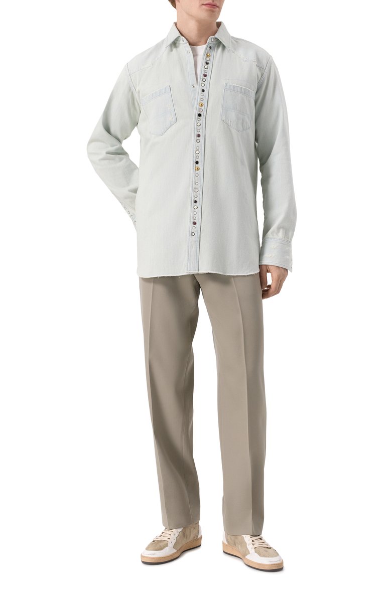 Мужские замшевые кеды ball star GOLDEN GOOSE DELUXE BRAND темно-бежевого цвета, арт. GMF00117.F006796 | Фото 2 (Материал внутренний: Текстиль; Подошва: Массивная; Материал внешний: Натуральная кожа, Замша; Материал утеплителя: Без утеплителя; Стили: Классический; Кросс-КТ: Низкие)