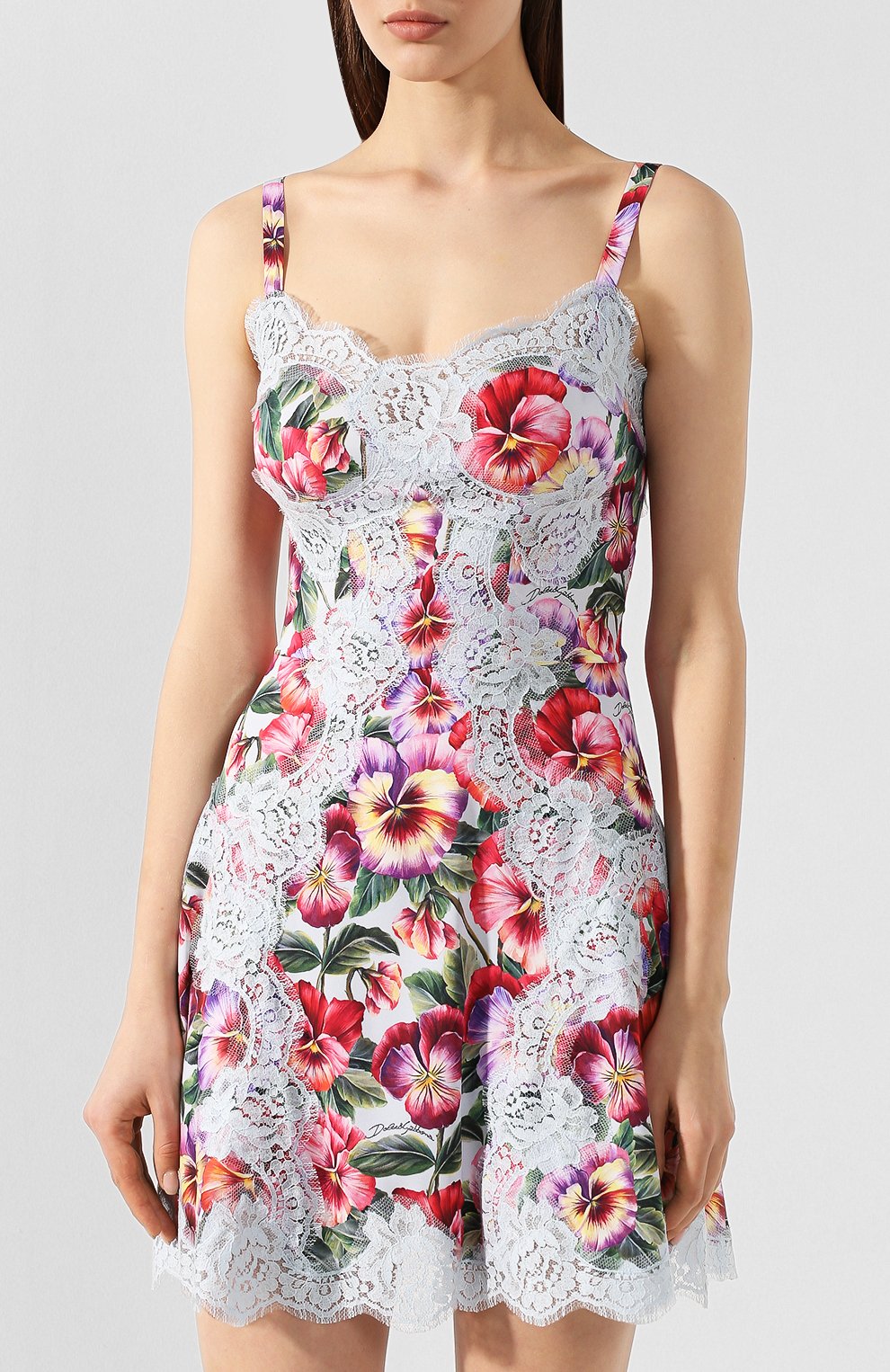 Платье из смеси шелка и хлопка DOLCE & GABBANA, арт. F6I1BT/FSAZX, фото 3
