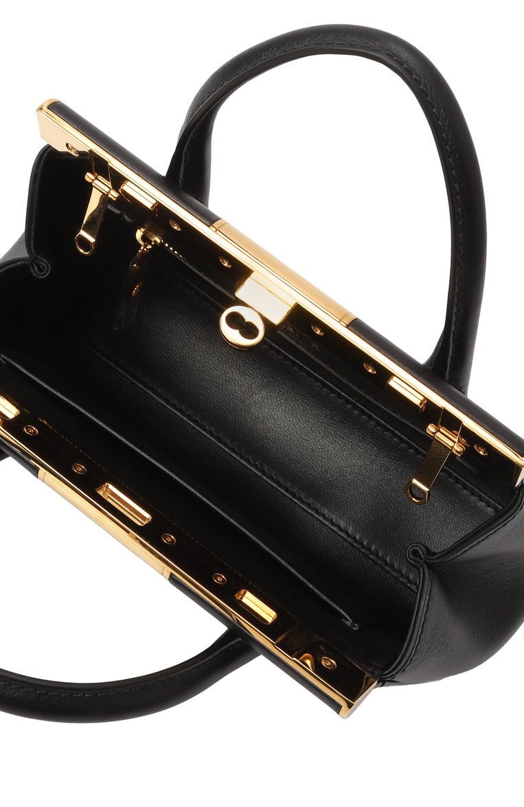 Женская сумка marlene small DOLCE & GABBANA черного цвета, арт. BB7744/A3G19 | Фото 5 (Размер: small; Материал сплава: Проставлено; Драгоценные камни: Проставлено; Ремень/цепочка: На ремешке; Материал: Натуральная кожа)