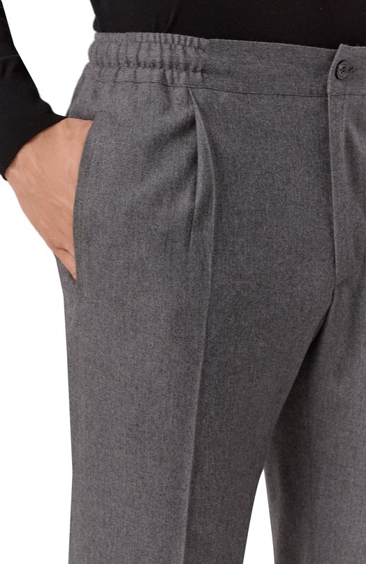 Шерстяные брюки Kiton UPN01K0124G02 Серый  UPN01K0124G02 Фото 5