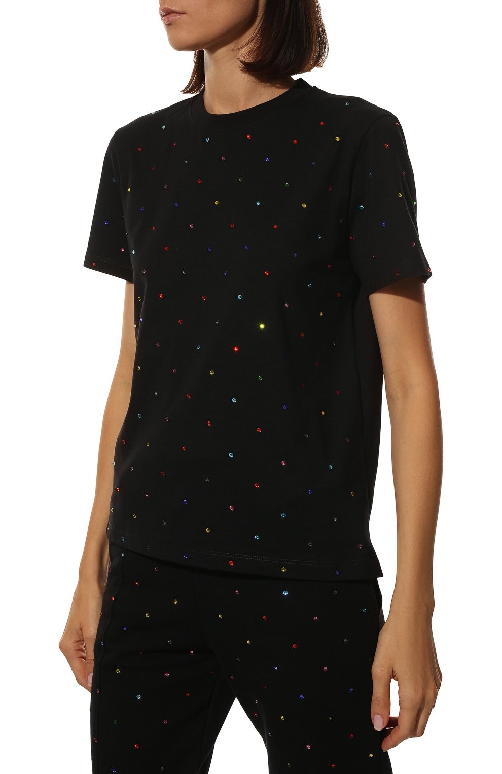 Хлопковая футболка MSGM черного цвета по цене 22600 руб., арт. 3341MDM101 227798, фото 3 Хлопковая футболка MSGM, арт. 3341MDM101 227798, фото 3
