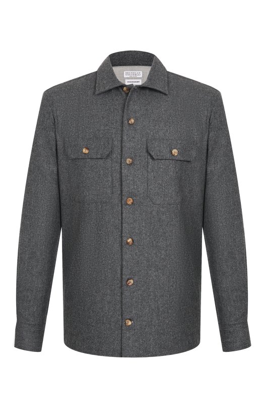 Шерстяная рубашка Brunello Cucinelli M038P0720 Серый M038P0720