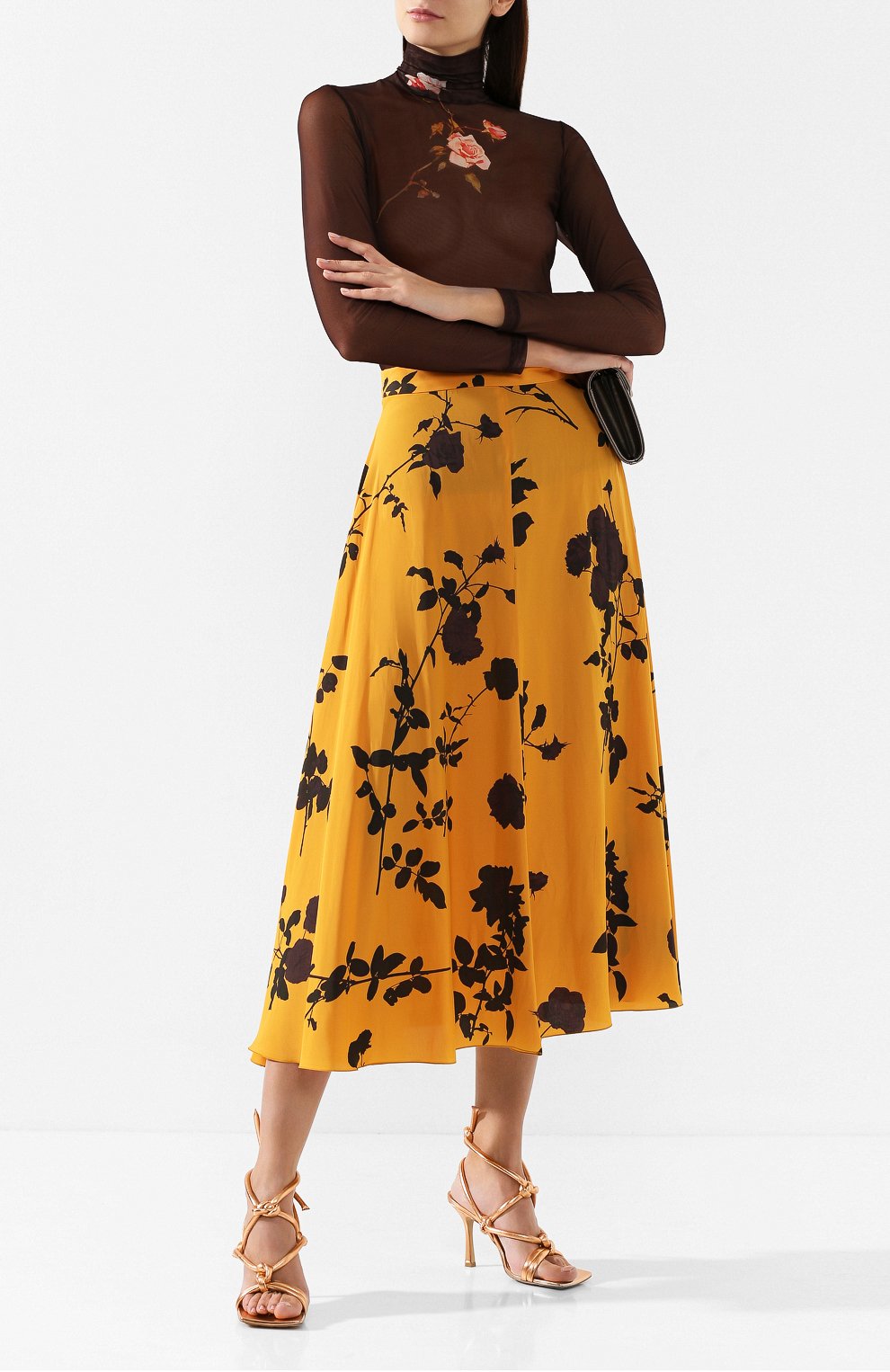 Юбка с принтом DRIES VAN NOTEN оранжевого цвета по цене 61900 руб., арт. 192-10871-8418, фото 2 Юбка с принтом DRIES VAN NOTEN, арт. 192-10871-8418, фото 2