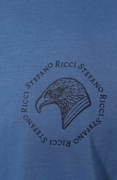 Мужская футболка STEFANO RICCI синего цвета, арт. MNH3102280/803 | Фото 5 (Длина (для топов): Стандартные; Материал внешний: Синтетический материал, Хлопок; Рукава: Короткие; Кросс-КТ: домашняя одежда)