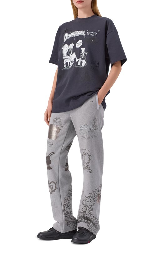 Хлопковые брюки DOMREBEL C0LLEGE SWEATPANTS Серый  C0LLEGE SWEATPANTS Фото 2