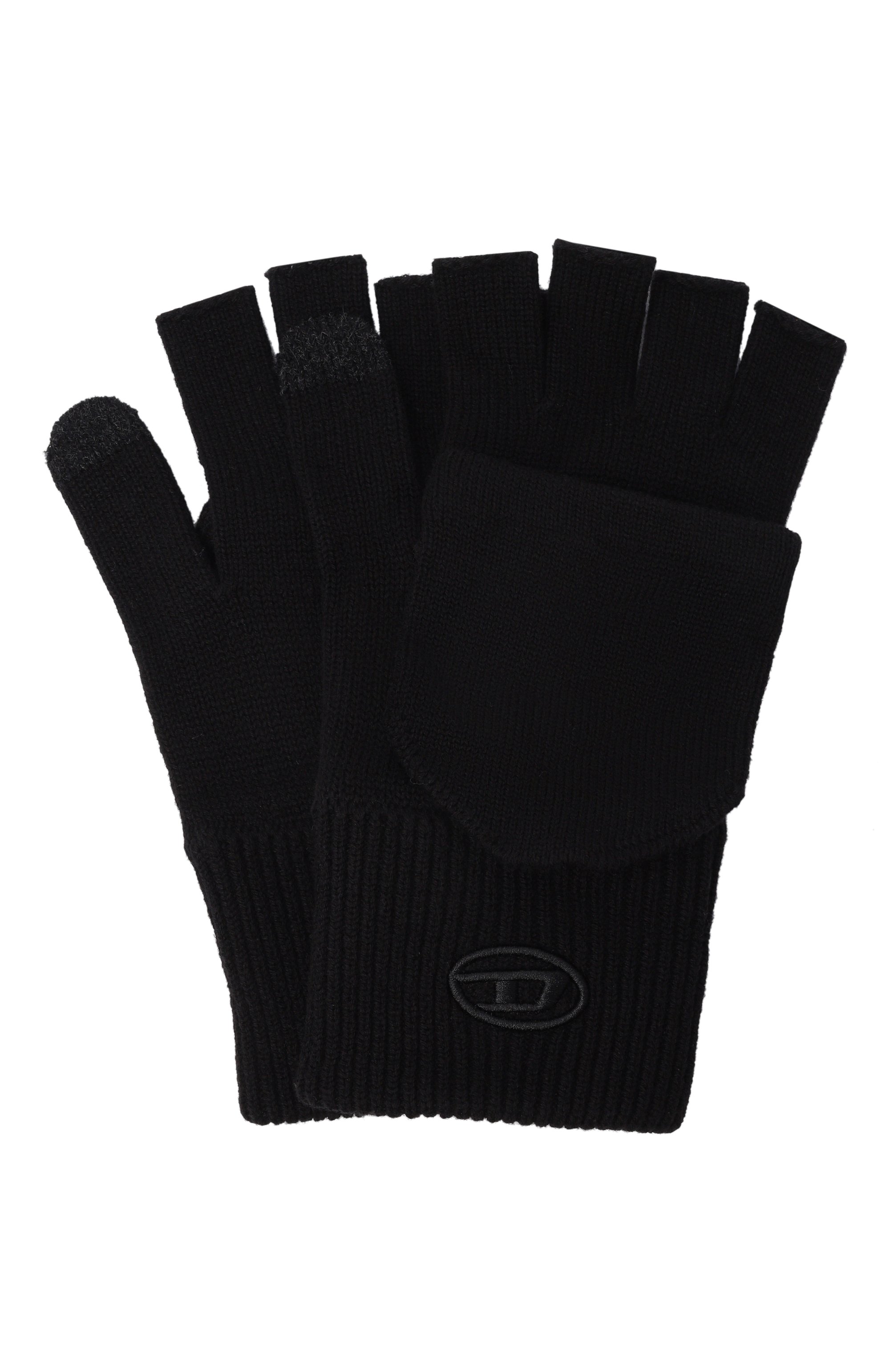 Митенки из шерсти и хлопка DIESEL черного цвета по цене 7995 руб., арт. A22034/0DA0B, фото 1 Митенки из шерсти и хлопка DIESEL, арт. A22034/0DA0B, фото 1